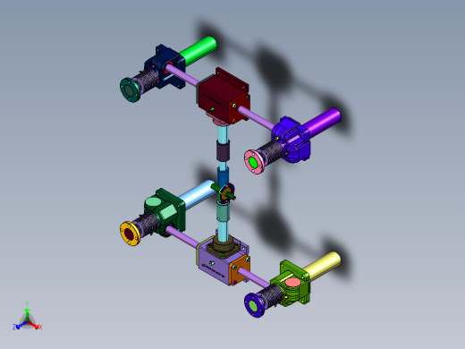 同步螺旋梯形丝杆顶升机正等轴测缩略图
