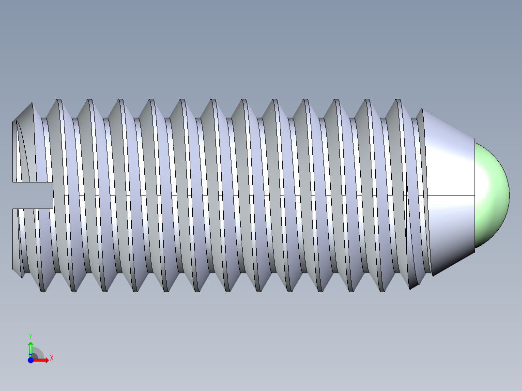 公制球形弹簧柱塞-DME SET SCREW SPRING BALL PLUNGER M5 x 12 .STEP前视图