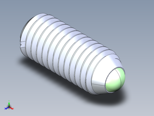 公制球形弹簧柱塞-DME SET SCREW SPRING BALL PLUNGER M5 x 12 .STEP正等轴测缩略图