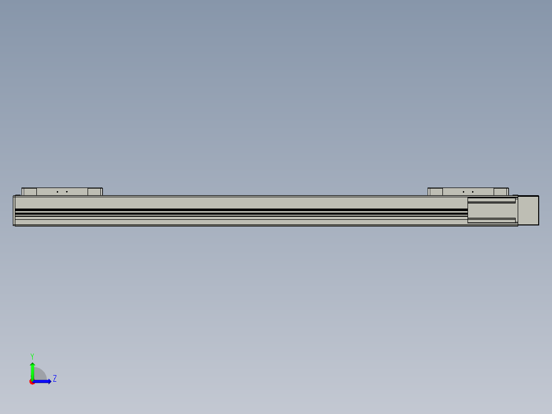 直线模组LHC14-S900-R设计图纸左视图
