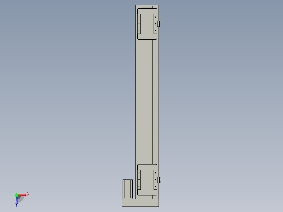 直线模组LHC14-S900-R设计图纸俯视图
