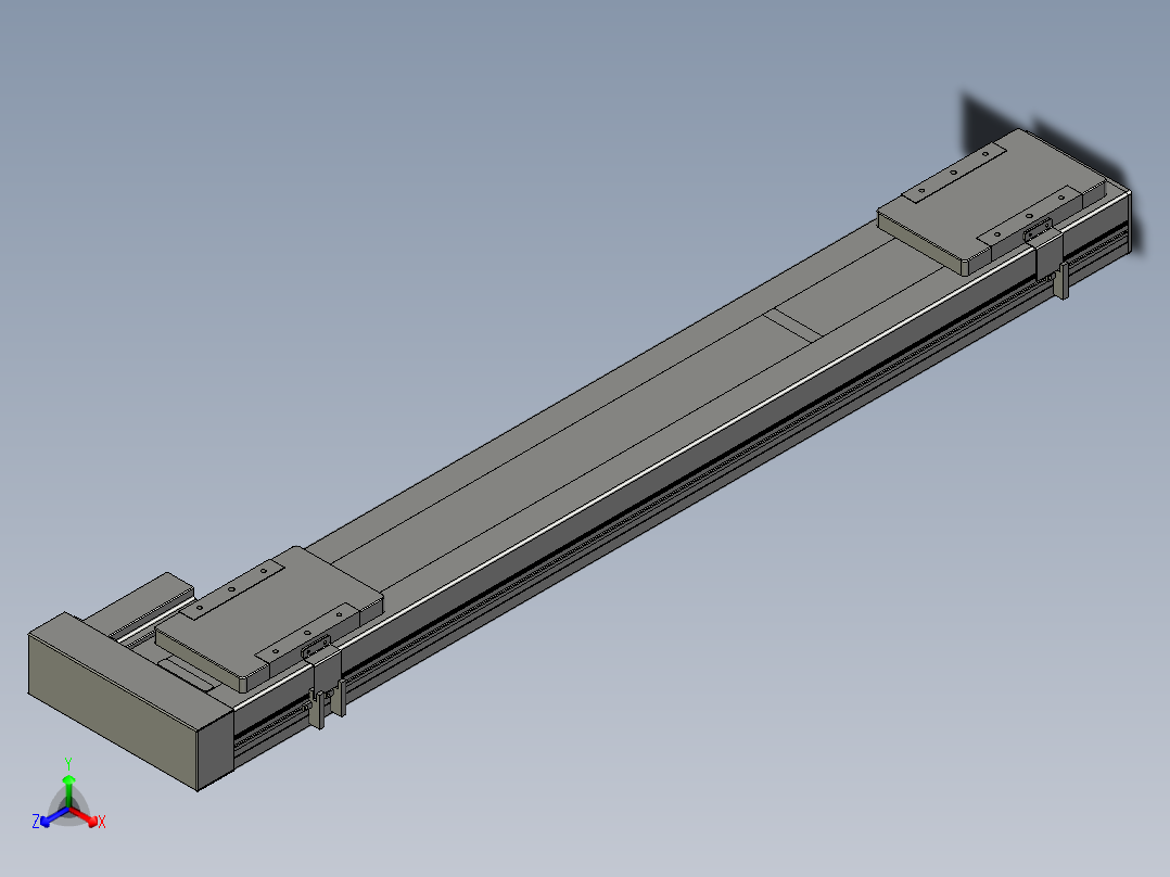直线模组LHC14-S900-R设计图纸正等轴测图