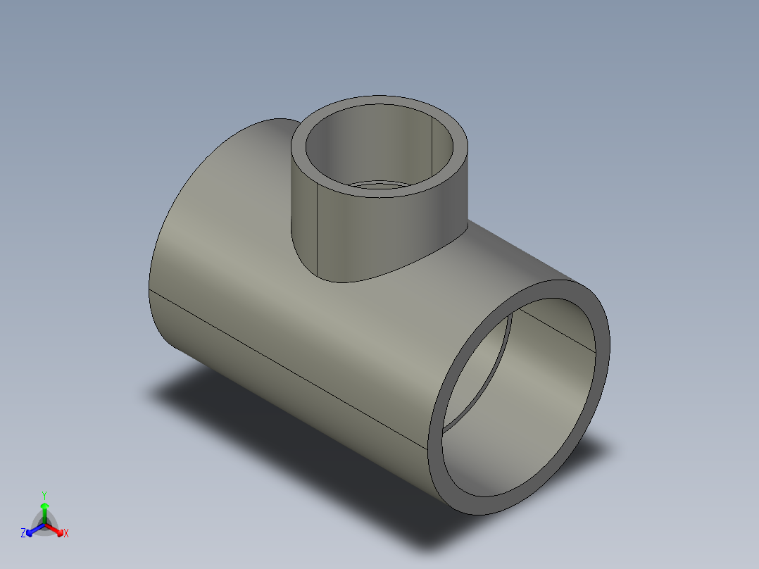 船舶管路系统SeaCor_Molded_ReducingTee_SxSxS_37J101338_3.5in x 2in主视图