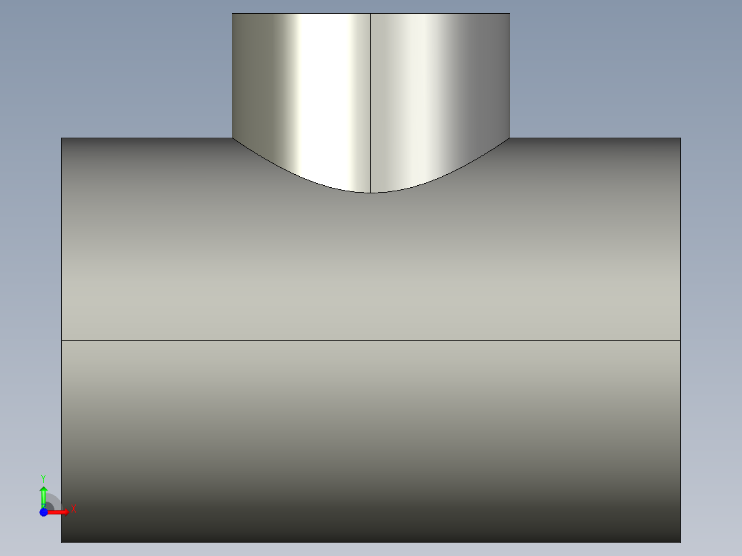 船舶管路系统SeaCor_Molded_ReducingTee_SxSxS_37J101338_3.5in x 2in前视图