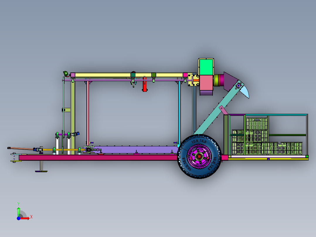 人工采摘半自动装箱机前视图