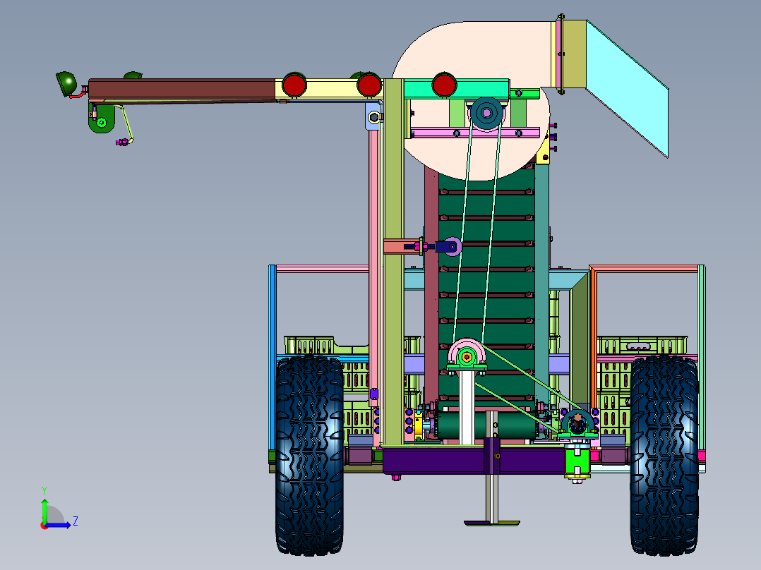人工采摘半自动装箱机左视图