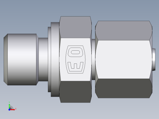 卡套式工业通用硬管接头EO_Swivel_connector_EGE06SREDCF前视缩略图