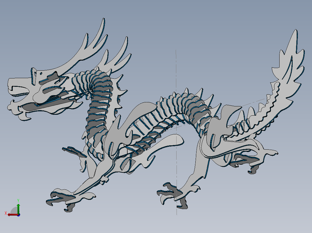 激光下料拼图中华龙CAD-x_t格式SOLIDWORKS 2016后视图