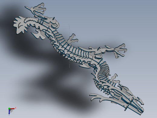 激光下料拼图中华龙CAD-x_t格式SOLIDWORKS 2016俯视缩略图