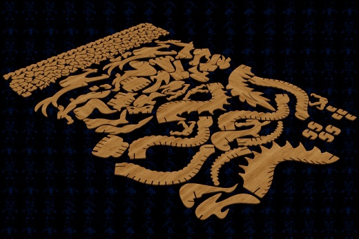 激光下料拼图中华龙CAD-x_t格式SOLIDWORKS 2016缩略图