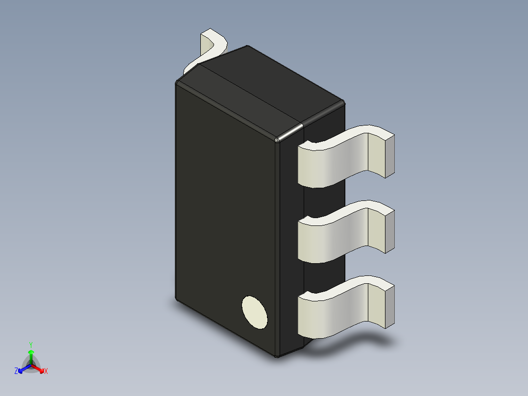 SMD-SMT SOT23小型晶体管封装，提供3、4、5和6引脚版本正等轴测图