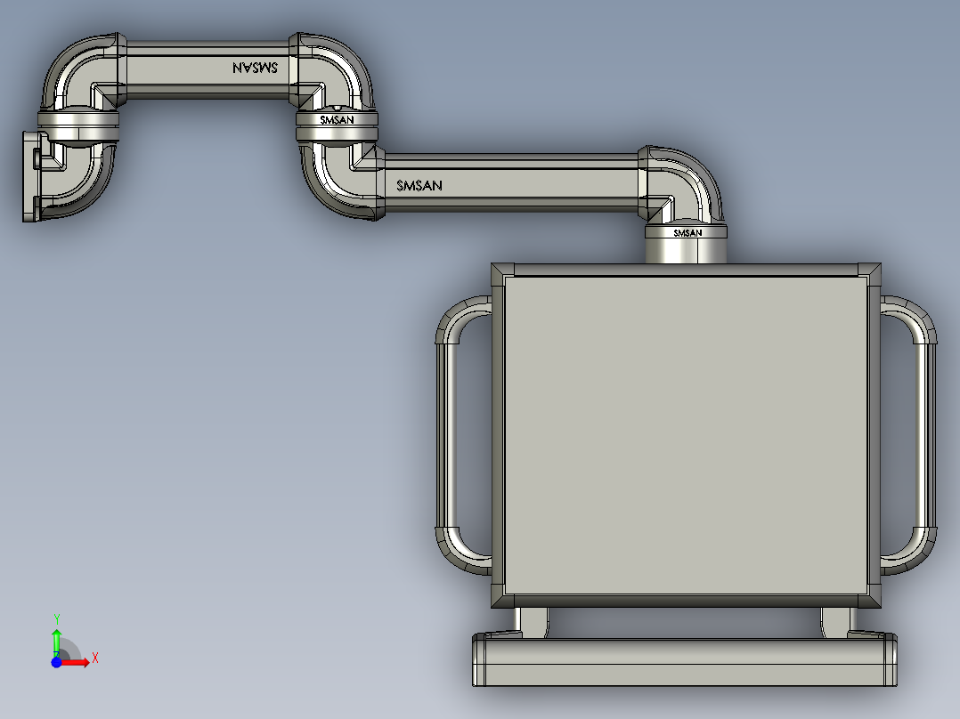 悬臂控制操控箱键盘支架-A3-墙座-中间连接器-90度箱体连接器-300-200前视图