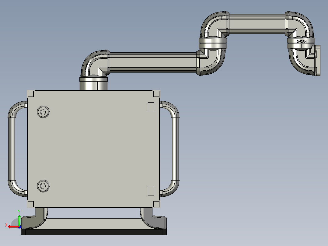 悬臂控制操控箱键盘支架-A3-墙座-中间连接器-90度箱体连接器-300-200后视图