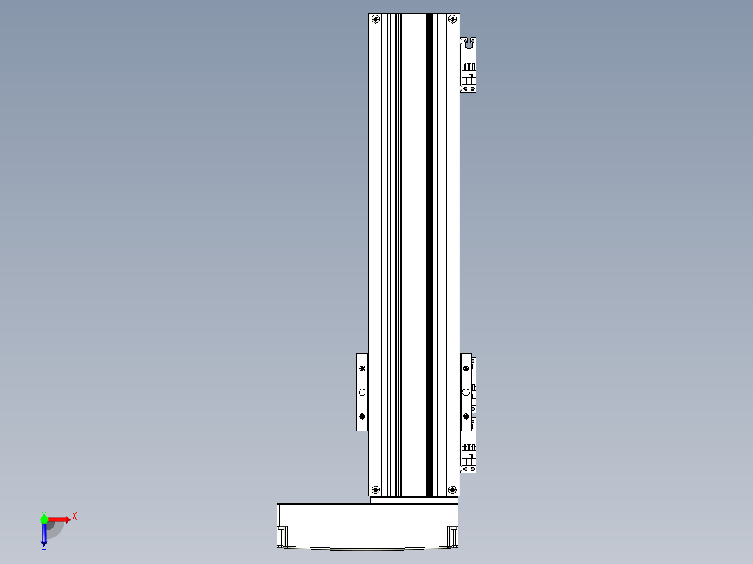 TPA-KNR-86E-1605C-L300A1-MR-HC40-N3线性模块铝制底座俯视图