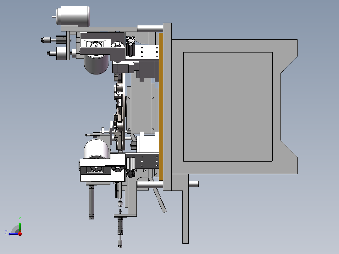 自动磨孔机设备sw18可编辑右视图