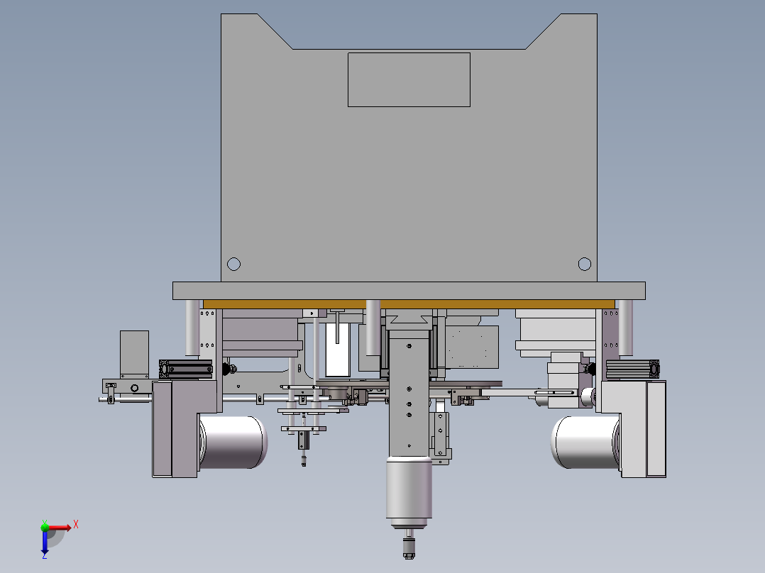 自动磨孔机设备sw18可编辑俯视图