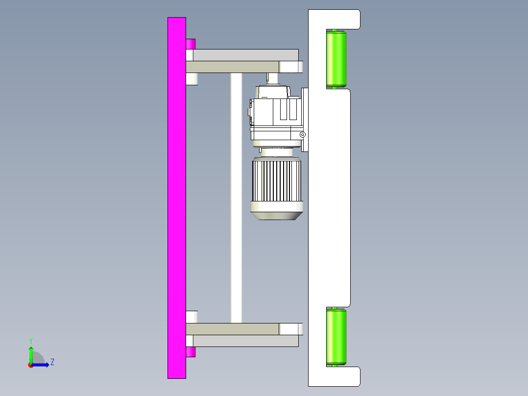 升降式滚筒线左视图