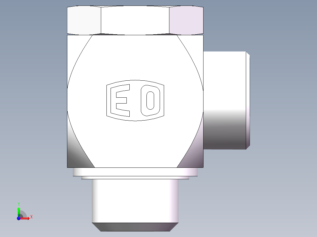 高压铰接式90度接头、1CI-30-B12前视图