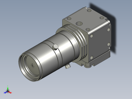 柱体外观相机+镜头-焦距160mm正等轴测缩略图