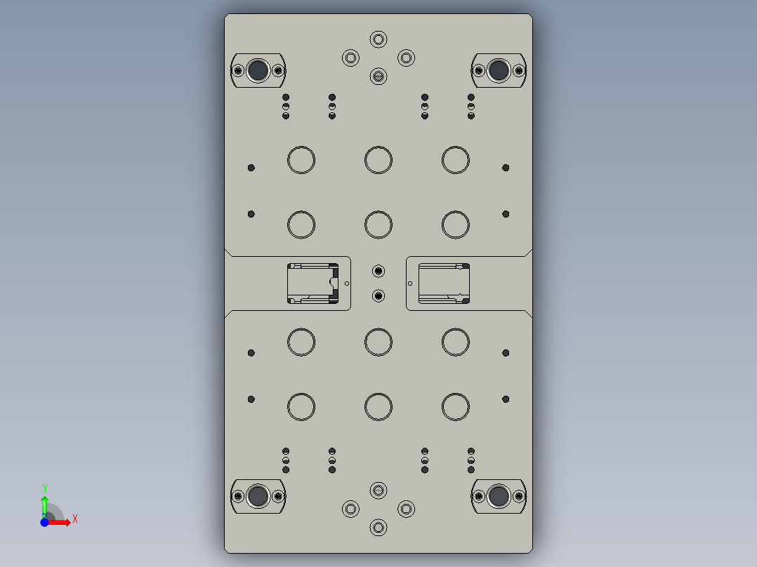 芯包定位夹具装配体前视图