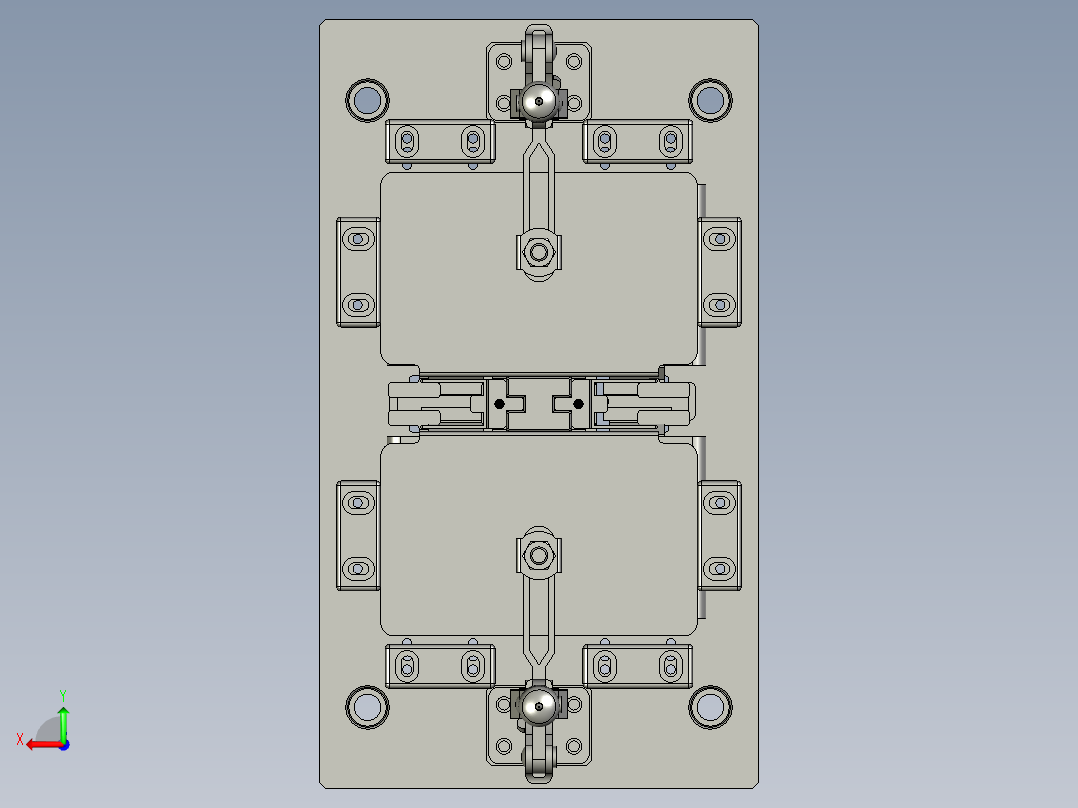 芯包定位夹具装配体后视图