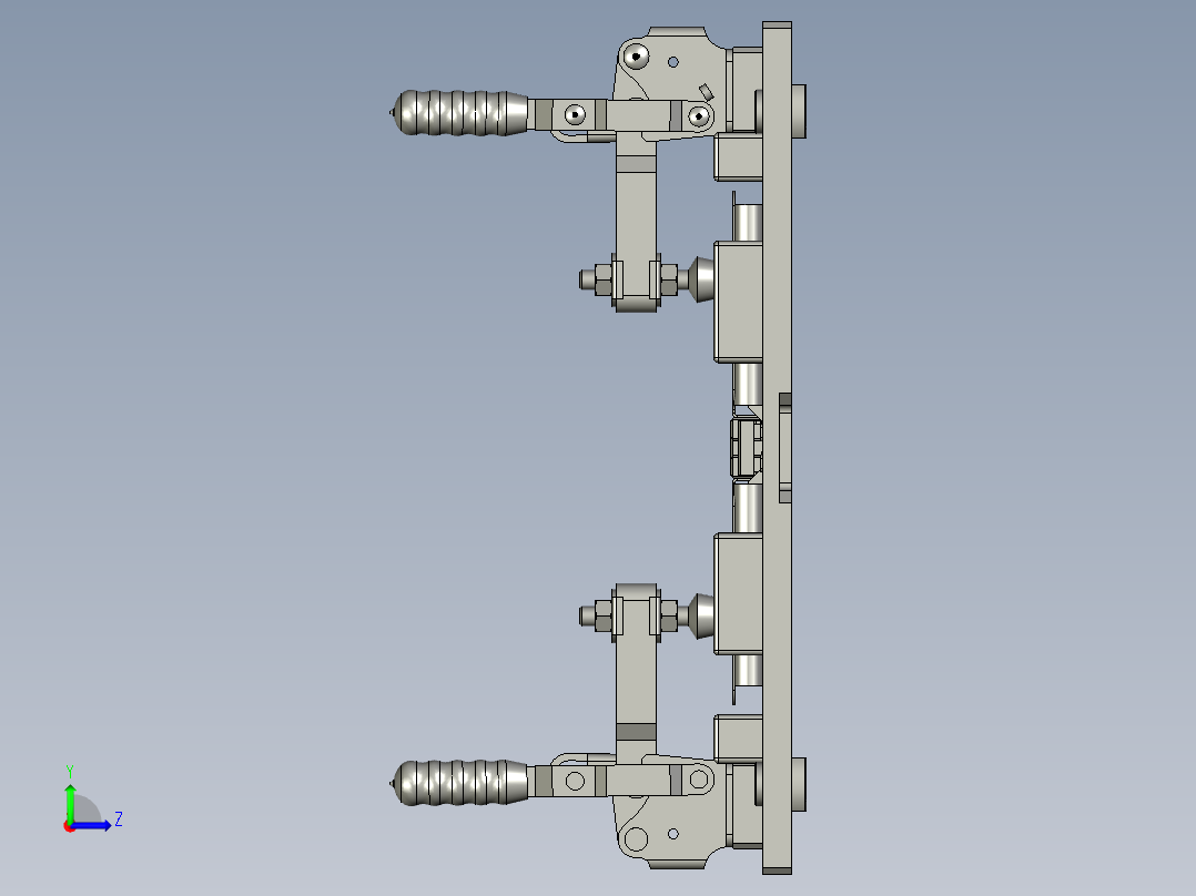 芯包定位夹具装配体左视图