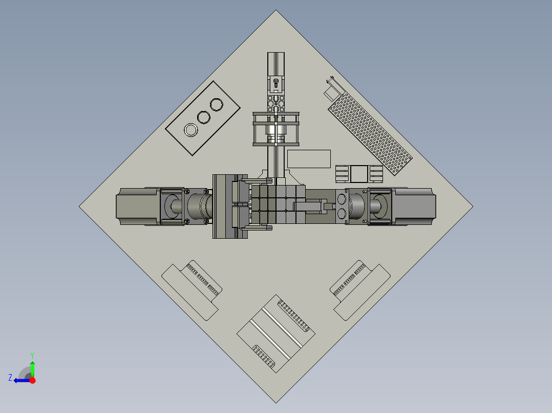 魔方还原自动复原机器人右视图