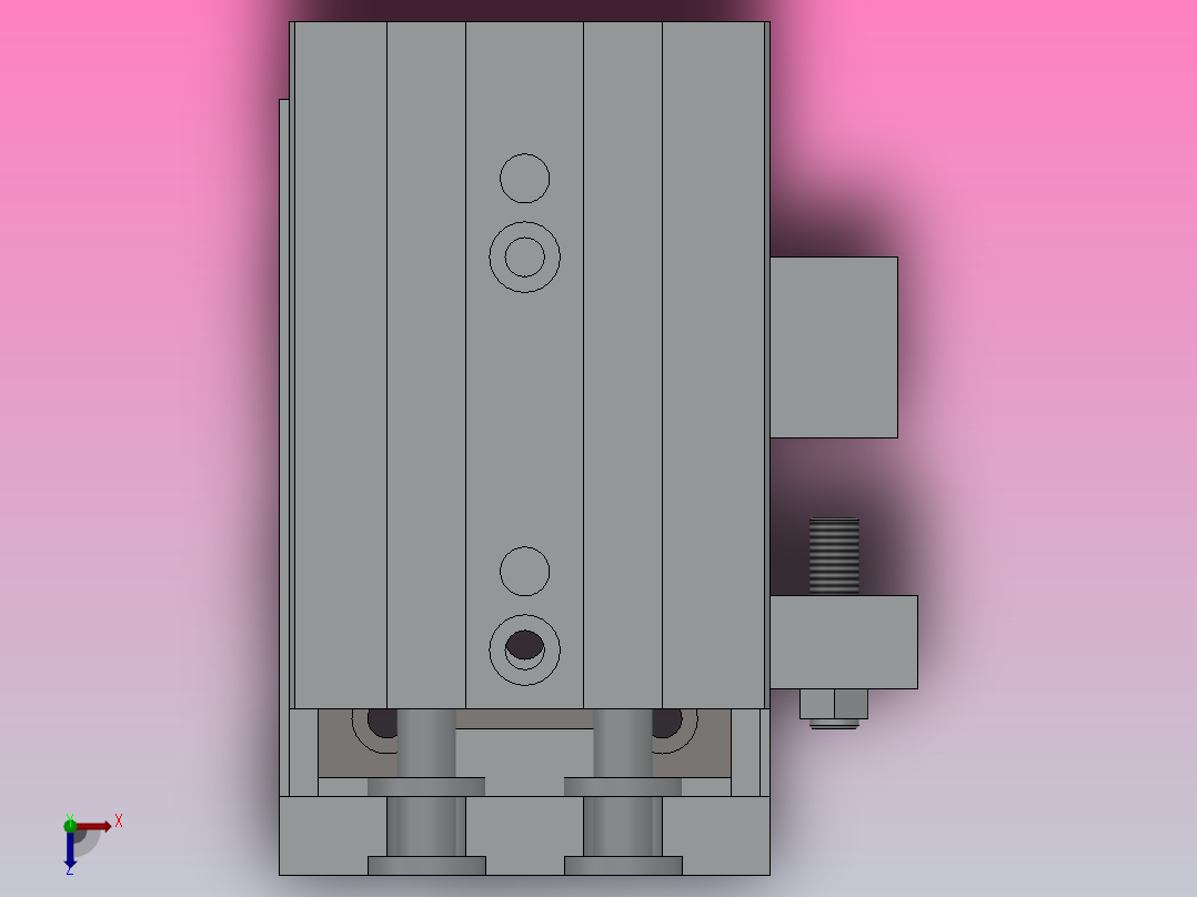 气动滑台HMXS12系列[HMXS12-20AS]俯视图