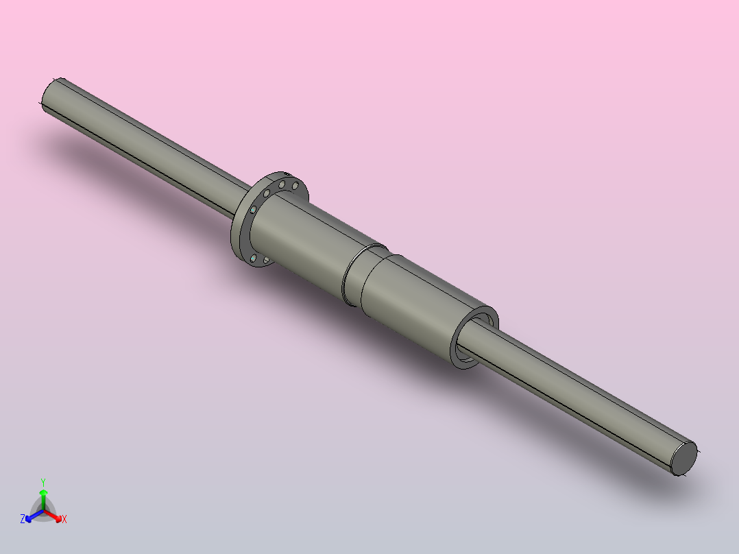 DKFZD4025-5滚珠丝杆3D模型主视图