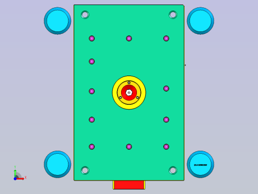 某米汽车仪表台下侧护板塑胶模具前视缩略图
