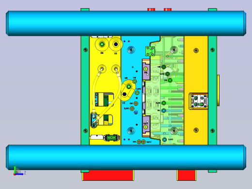 某米汽车仪表台下侧护板塑胶模具左视缩略图