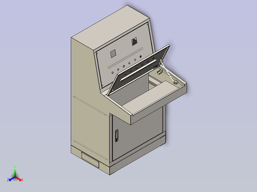 800琴式操作台正等轴测图