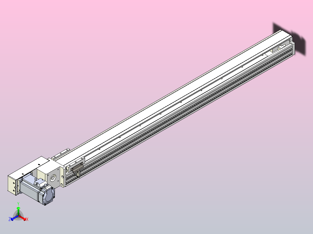 皮带直线轴半封闭可选导轨TPA-HNB-85S-90-L950-ML-C-P20-N3正等轴测图