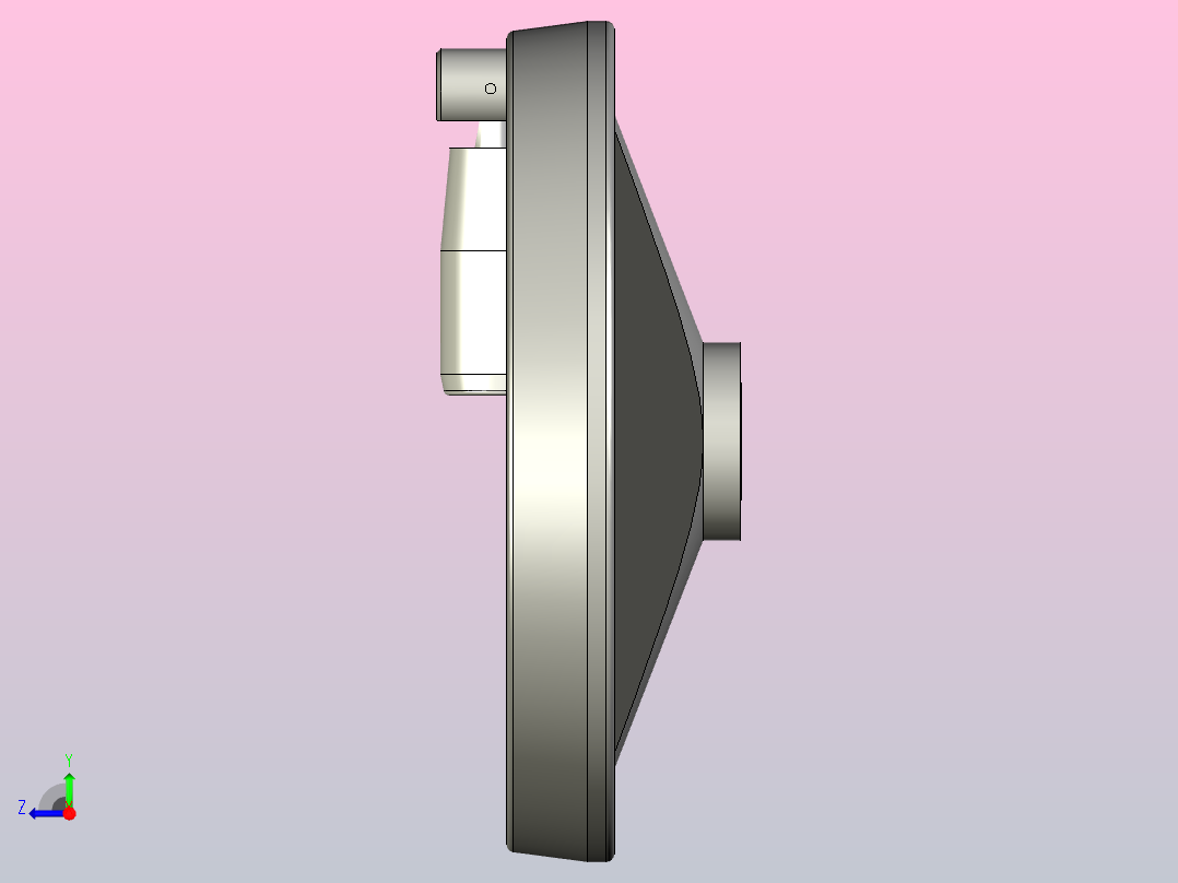 圆形折叠手柄d200 mm，用于驱动机械装置右视图