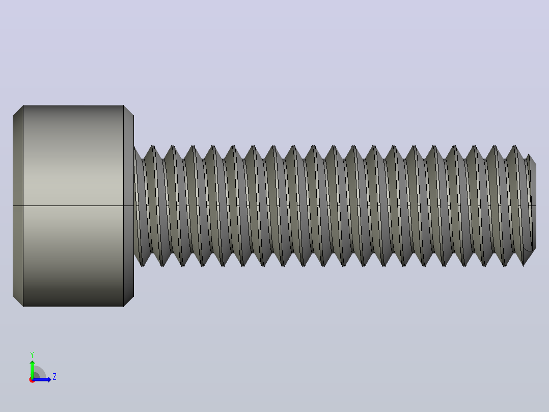 M6 x 1mm螺纹20mm长内六角螺钉.STEP左视图