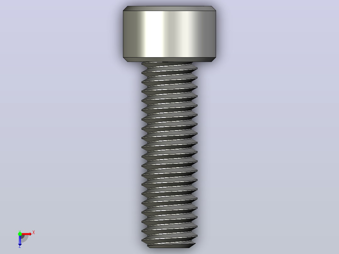 M6 x 1mm螺纹20mm长内六角螺钉.STEP俯视图