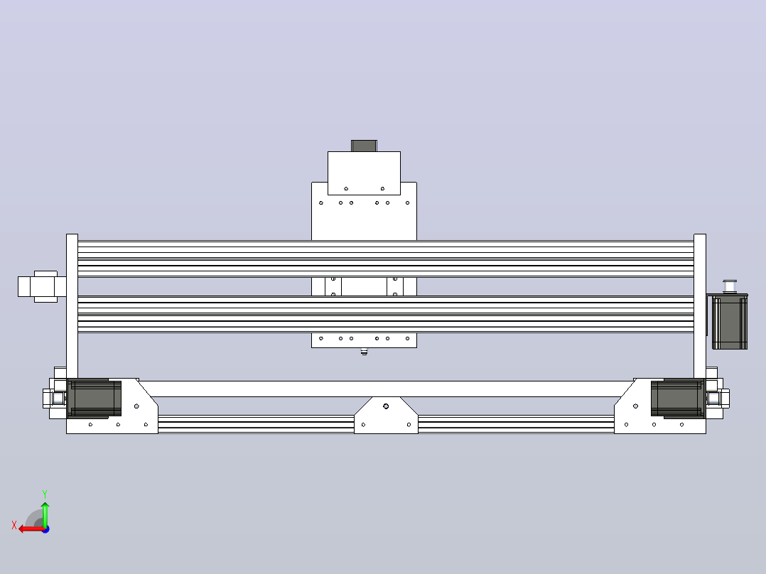 等离子切割机结构3D图纸模型后视图