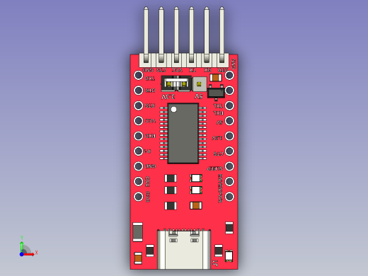 USB C FTDI FT232RL TTL 串行适配器前视缩略图