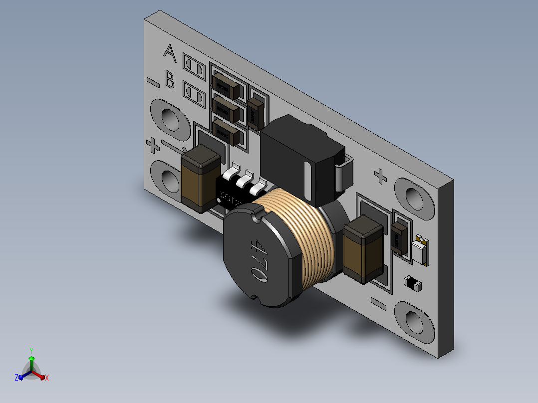 增压 5V 8V 9V 12V模块正等轴测图