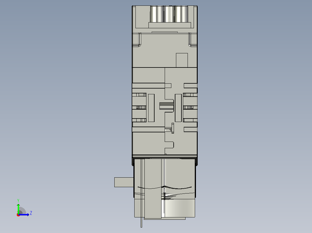 NHRT40-100、160_3L 3P条形熔断器式隔离开关三维模型201908左视图