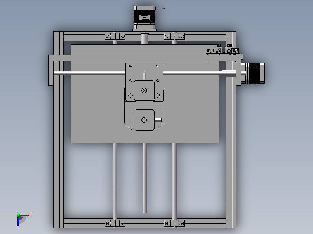 机器人CNC 4轴俯视图
