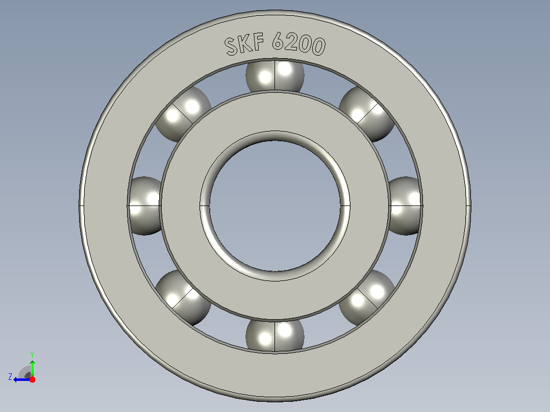 10毫米轴承SKF 6200 (RS 286-7906)右视图