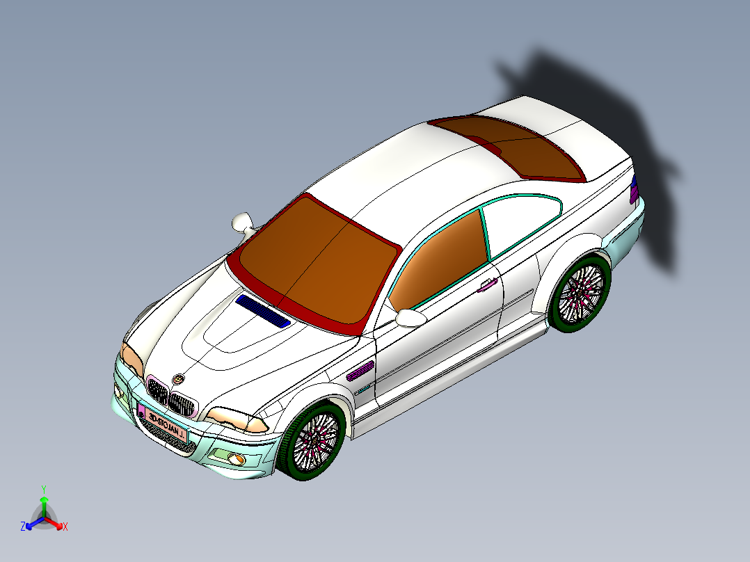 BMW-e46-m3汽车三维正等轴测图