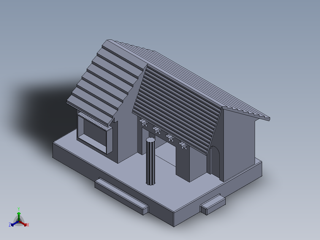 房子设计效果图正等轴测图