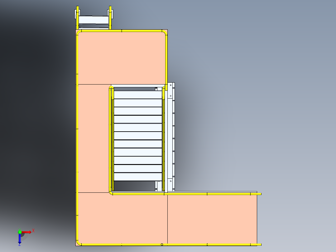 钢结构高层楼梯平台俯视图