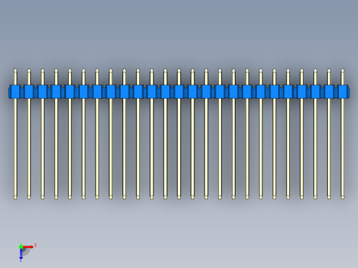 彩色公头100mil（2.54mm）系列-DS1021_blue_3x25p_100mil_Type19_rev1.0俯视缩略图