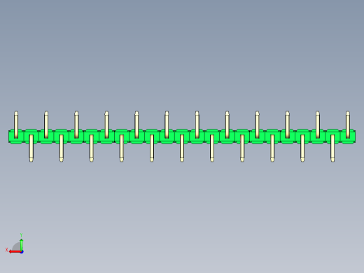 彩色公排针 100mil 2.54mm 系列-DS1022_green_23p_100mil_Type_SMT_R1_rev1.0后视缩略图