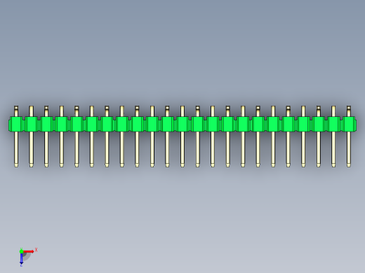 彩色公排针 100mil 2.54mm 系列-DS1022_green_23p_100mil_Type_SMT_R1_rev1.0俯视缩略图