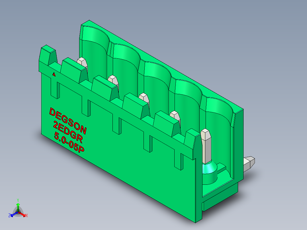 DEGSON 2EDG 系列 5.0mm 可插拔接线端子组-2EDGR-5.0-05P-14-00AH主视图