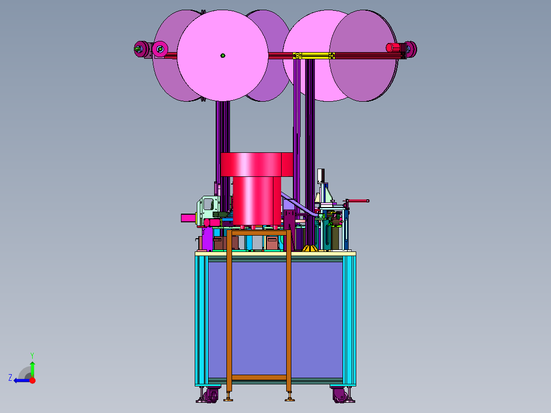 多芯压线端子转台式压端机右视图